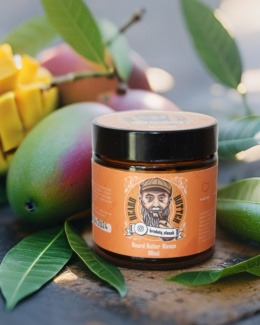 Tropikalne masło do brody Mango od Brodatego Ślązaka – naturalny skład z nutą miodu, limonki i mango.