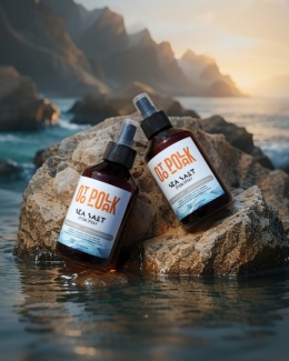 OTO POLAK Sea Salt Epsom Spray na tle morza i skał–naturalny spray teksturyzujący z solą Epsom i algami, objętość i mat